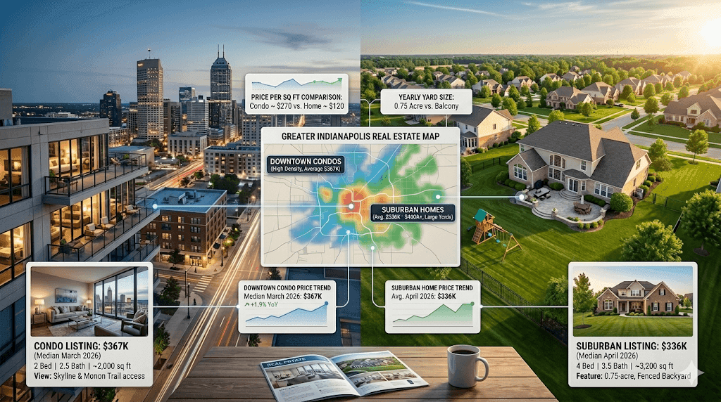 Suburbs vs City: Indianapolis Housing Prices in May 2026